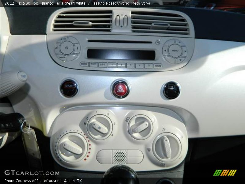 Bianco Perla (Pearl White) / Tessuto Rosso/Avorio (Red/Ivory) 2012 Fiat 500 Pop