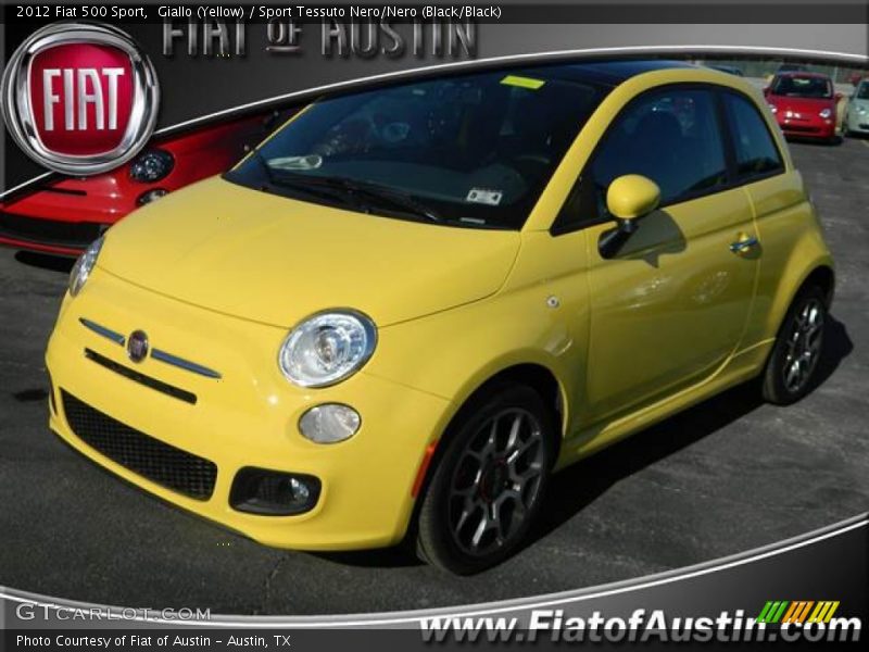Giallo (Yellow) / Sport Tessuto Nero/Nero (Black/Black) 2012 Fiat 500 Sport