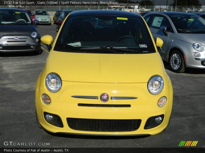 Giallo (Yellow) / Sport Tessuto Nero/Nero (Black/Black) 2012 Fiat 500 Sport