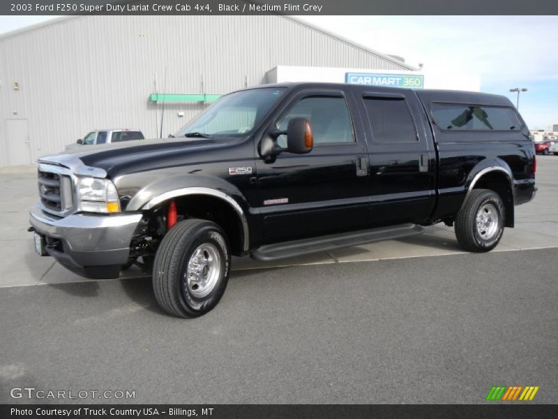 Black / Medium Flint Grey 2003 Ford F250 Super Duty Lariat Crew Cab 4x4