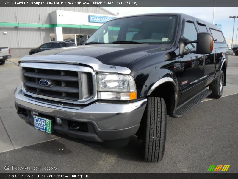 Black / Medium Flint Grey 2003 Ford F250 Super Duty Lariat Crew Cab 4x4