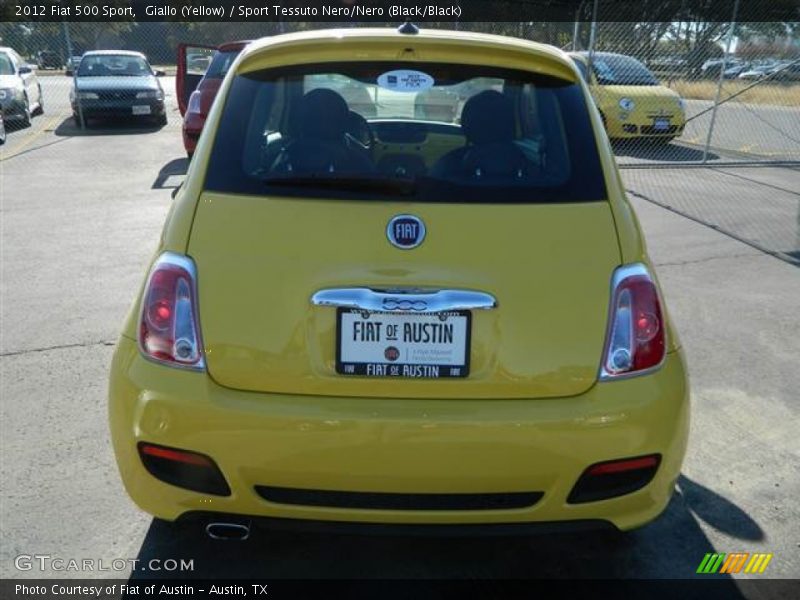 Giallo (Yellow) / Sport Tessuto Nero/Nero (Black/Black) 2012 Fiat 500 Sport