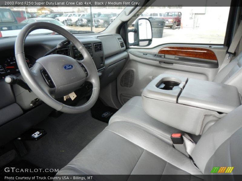 Black / Medium Flint Grey 2003 Ford F250 Super Duty Lariat Crew Cab 4x4