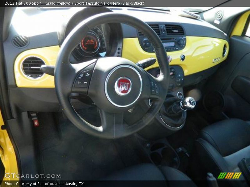 Giallo (Yellow) / Sport Tessuto Nero/Nero (Black/Black) 2012 Fiat 500 Sport