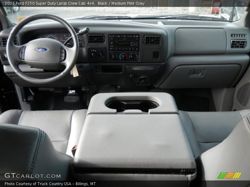 Black / Medium Flint Grey 2003 Ford F250 Super Duty Lariat Crew Cab 4x4
