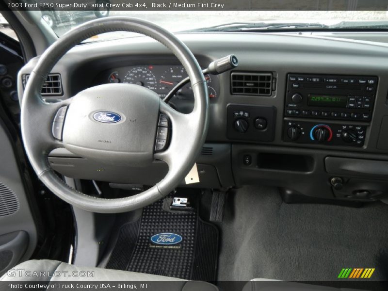 Black / Medium Flint Grey 2003 Ford F250 Super Duty Lariat Crew Cab 4x4