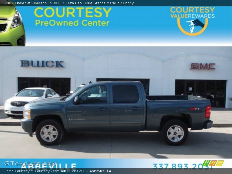 Blue Granite Metallic / Ebony 2009 Chevrolet Silverado 1500 LTZ Crew Cab