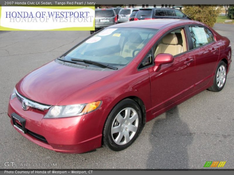 Tango Red Pearl / Ivory 2007 Honda Civic LX Sedan