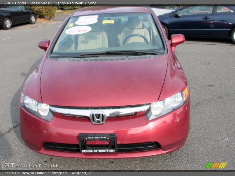 Tango Red Pearl / Ivory 2007 Honda Civic LX Sedan