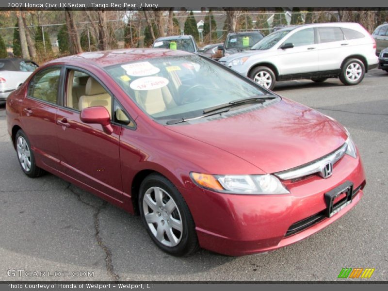 Tango Red Pearl / Ivory 2007 Honda Civic LX Sedan
