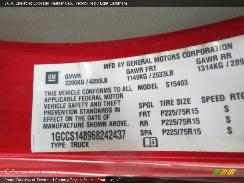 Victory Red / Light Cashmere 2006 Chevrolet Colorado Regular Cab