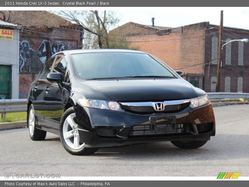 Crystal Black Pearl / Black 2011 Honda Civic LX-S Sedan