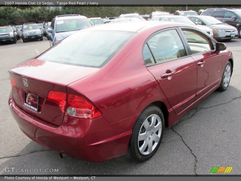 Tango Red Pearl / Ivory 2007 Honda Civic LX Sedan