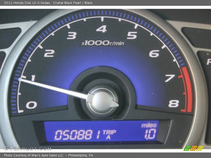 Crystal Black Pearl / Black 2011 Honda Civic LX-S Sedan