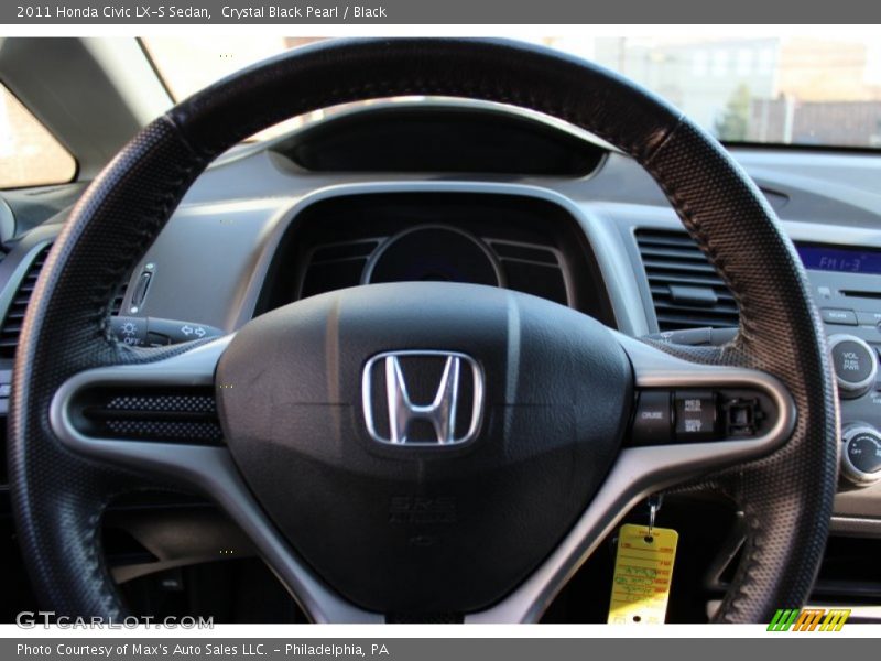 Crystal Black Pearl / Black 2011 Honda Civic LX-S Sedan