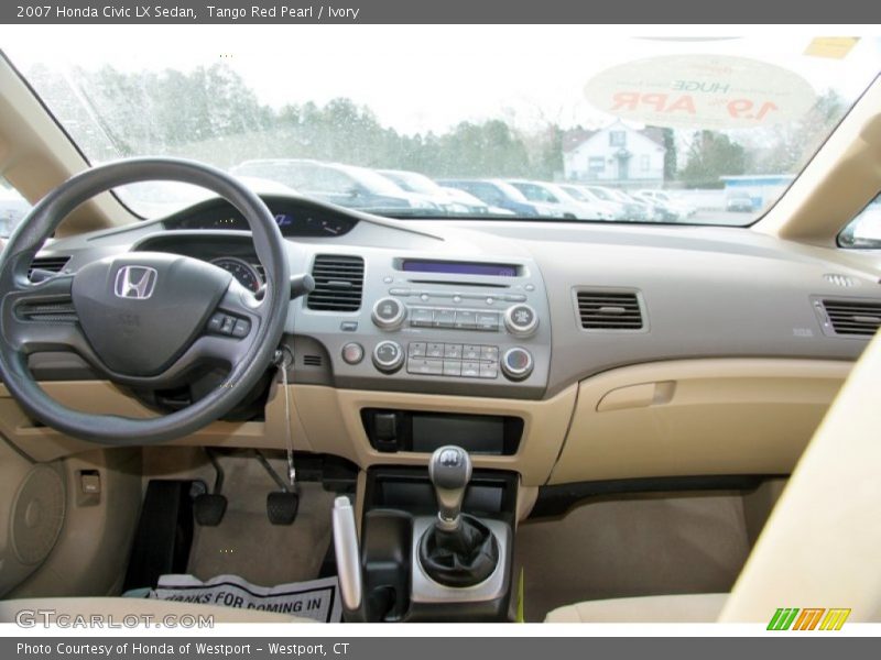 Tango Red Pearl / Ivory 2007 Honda Civic LX Sedan