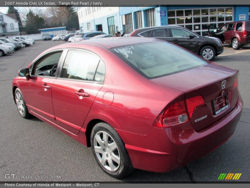 Tango Red Pearl / Ivory 2007 Honda Civic LX Sedan