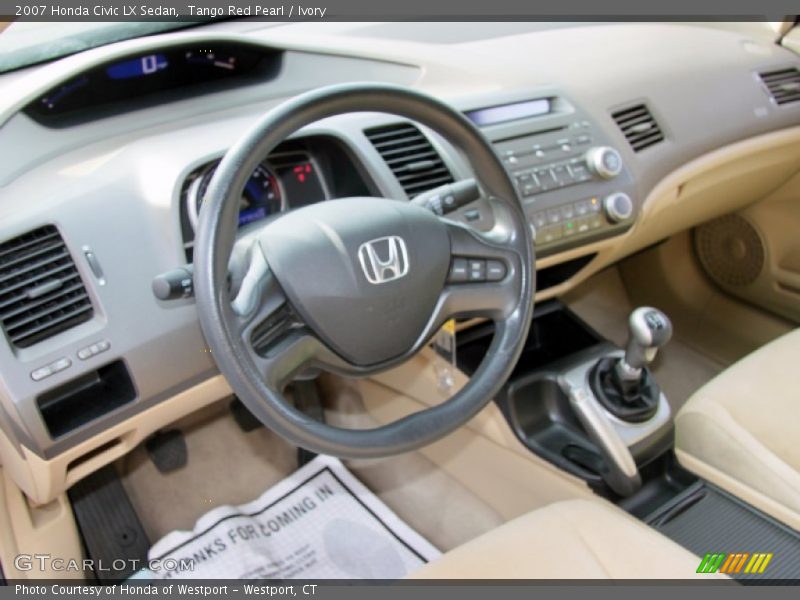 Tango Red Pearl / Ivory 2007 Honda Civic LX Sedan