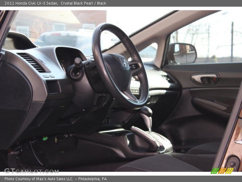 Crystal Black Pearl / Black 2011 Honda Civic LX-S Sedan