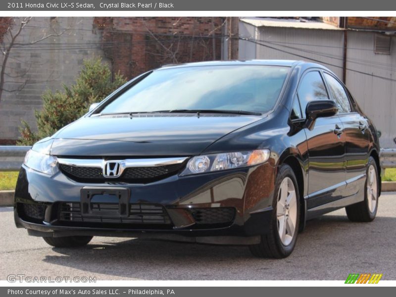 Crystal Black Pearl / Black 2011 Honda Civic LX-S Sedan