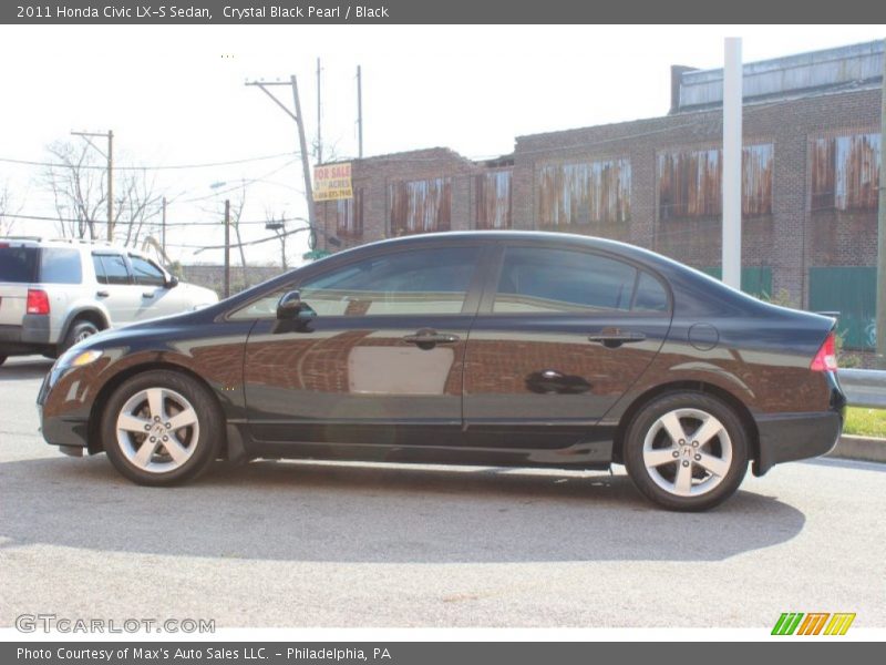 Crystal Black Pearl / Black 2011 Honda Civic LX-S Sedan