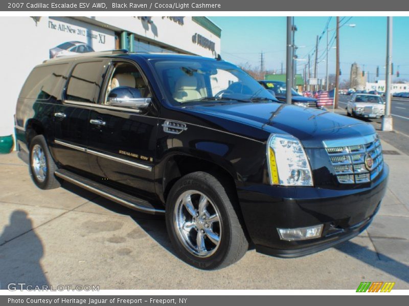 Black Raven / Cocoa/Light Cashmere 2007 Cadillac Escalade ESV AWD