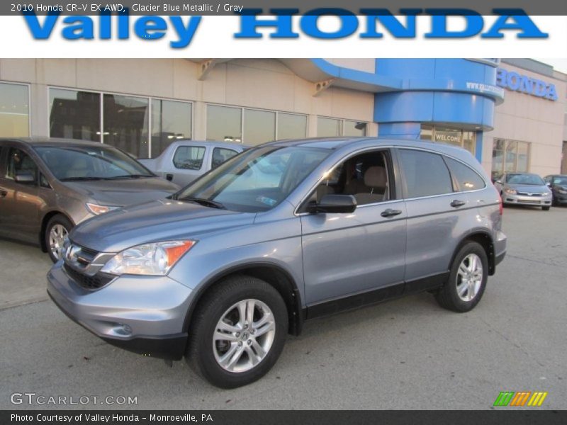Glacier Blue Metallic / Gray 2010 Honda CR-V EX AWD