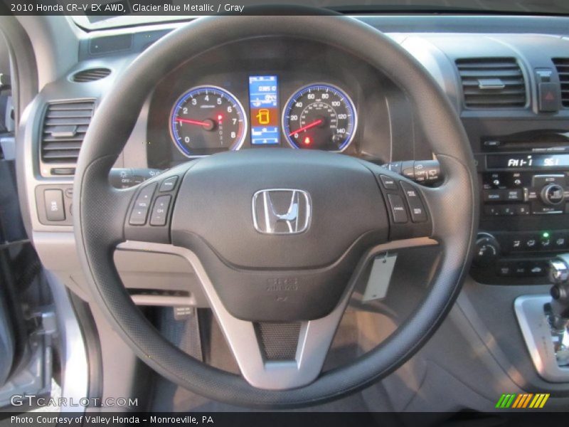 Glacier Blue Metallic / Gray 2010 Honda CR-V EX AWD