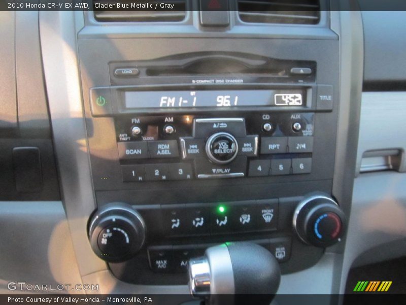 Glacier Blue Metallic / Gray 2010 Honda CR-V EX AWD