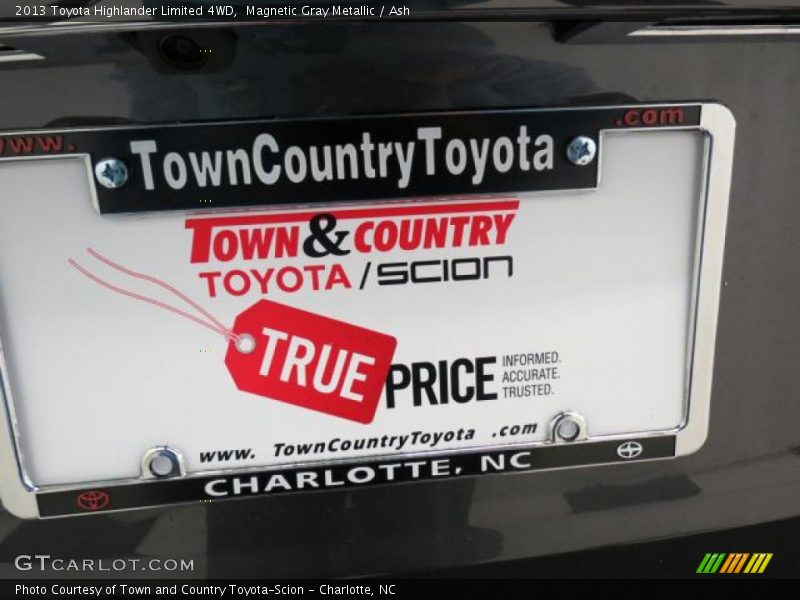 Magnetic Gray Metallic / Ash 2013 Toyota Highlander Limited 4WD