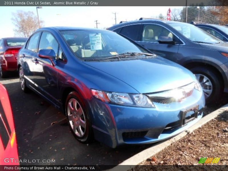 Atomic Blue Metallic / Gray 2011 Honda Civic LX Sedan