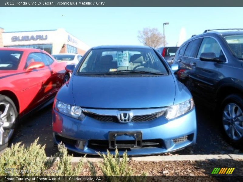 Atomic Blue Metallic / Gray 2011 Honda Civic LX Sedan