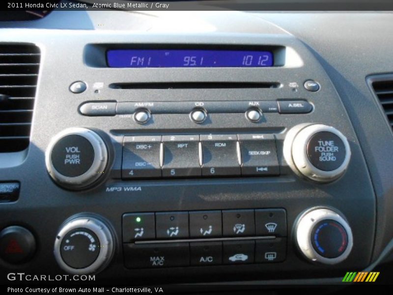 Atomic Blue Metallic / Gray 2011 Honda Civic LX Sedan