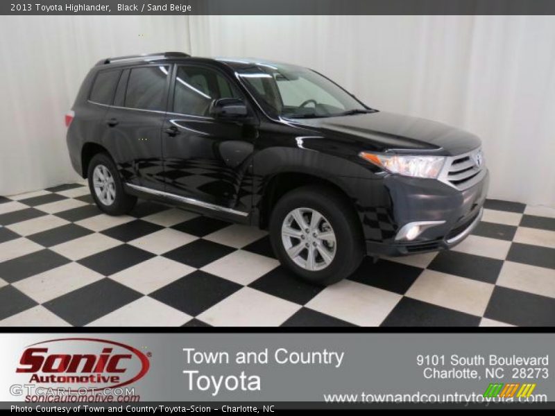 Black / Sand Beige 2013 Toyota Highlander