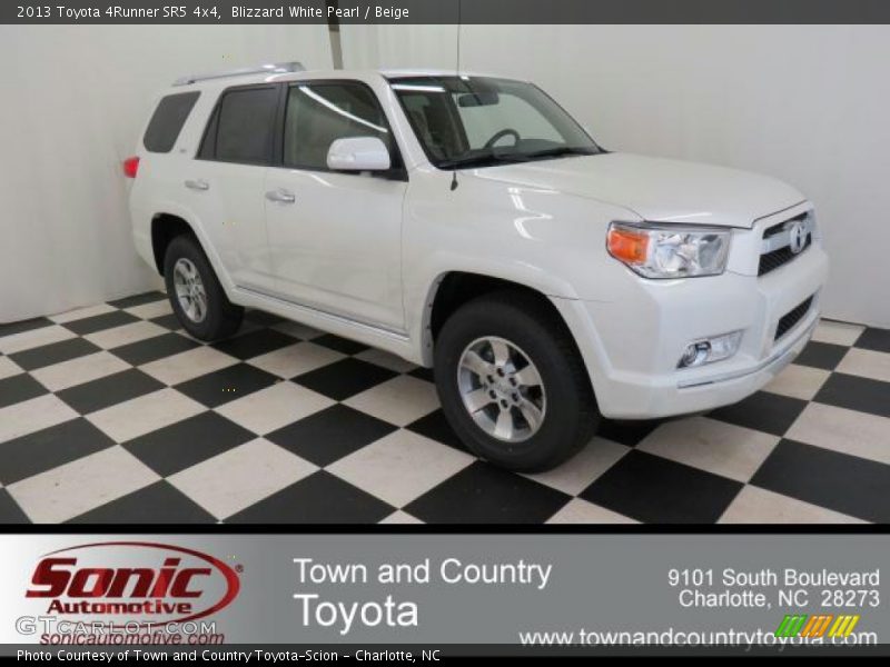 Blizzard White Pearl / Beige 2013 Toyota 4Runner SR5 4x4