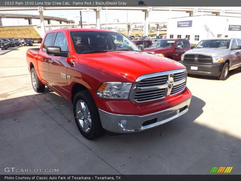 Flame Red / Black/Diesel Gray 2013 Ram 1500 Lone Star Crew Cab