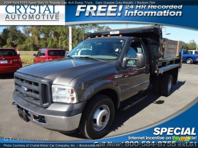 Dark Shadow Grey Metallic / Medium Flint 2006 Ford F350 Super Duty XL Regular Cab 4x4 Dump Truck