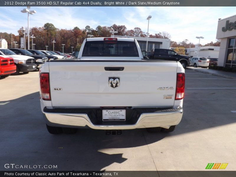 Bright White / Dark Slate/Medium Graystone 2012 Dodge Ram 3500 HD SLT Regular Cab 4x4 Dually