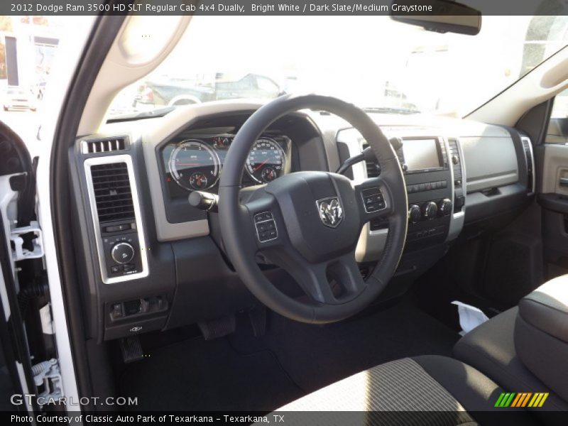 Bright White / Dark Slate/Medium Graystone 2012 Dodge Ram 3500 HD SLT Regular Cab 4x4 Dually