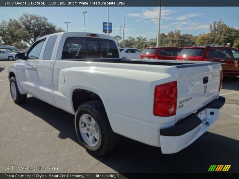 Bright White / Medium Slate Gray 2007 Dodge Dakota SLT Club Cab