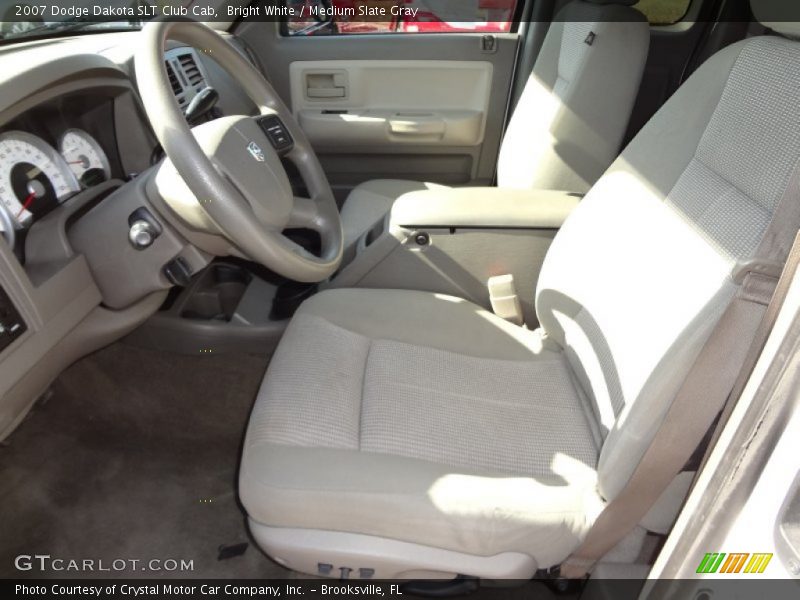 Bright White / Medium Slate Gray 2007 Dodge Dakota SLT Club Cab