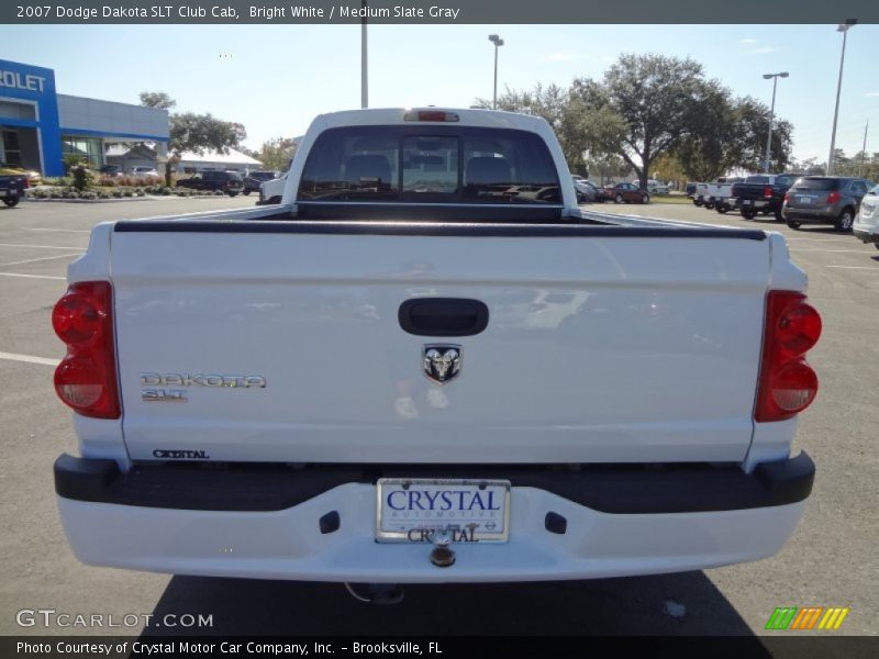 Bright White / Medium Slate Gray 2007 Dodge Dakota SLT Club Cab