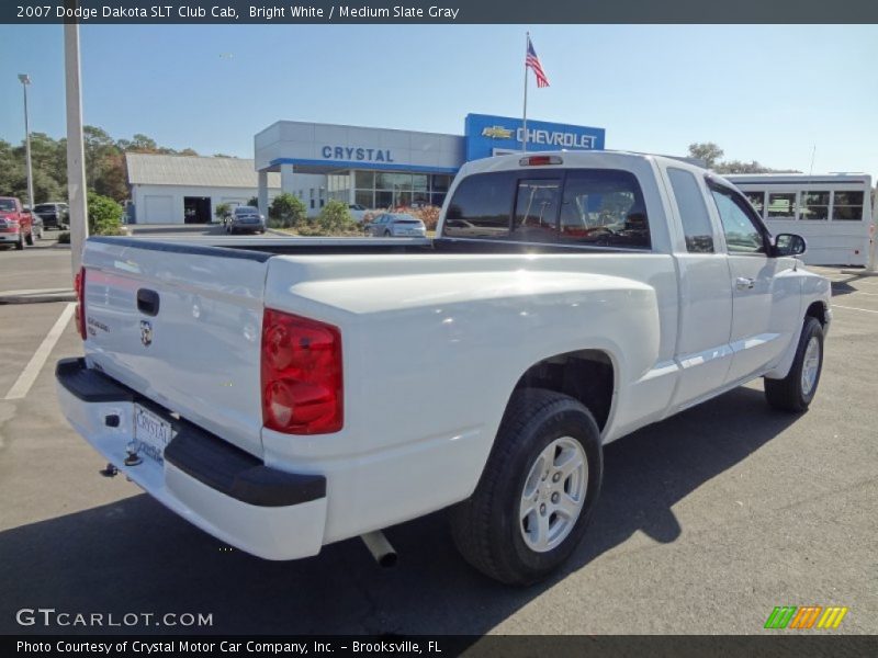 Bright White / Medium Slate Gray 2007 Dodge Dakota SLT Club Cab