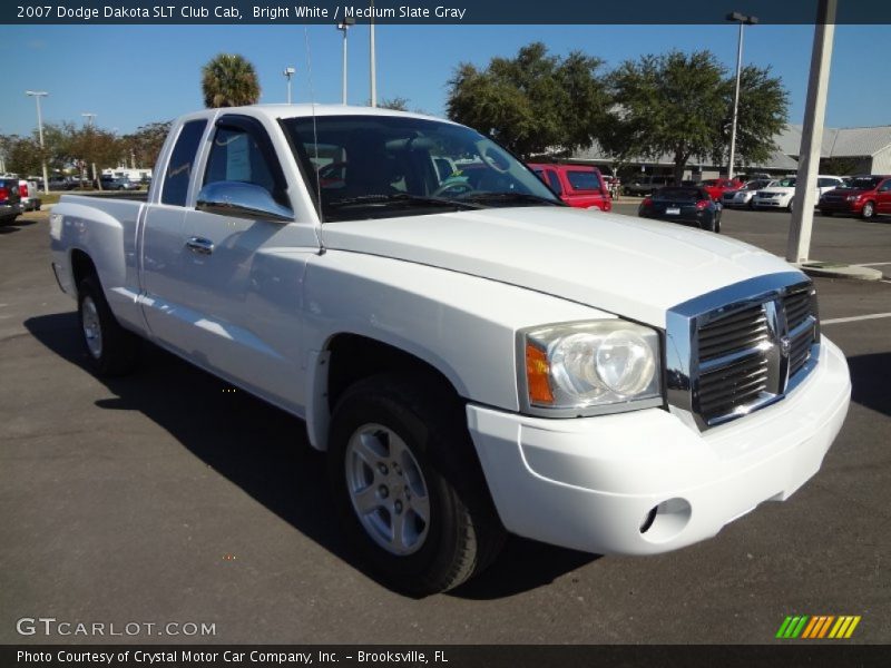 Bright White / Medium Slate Gray 2007 Dodge Dakota SLT Club Cab