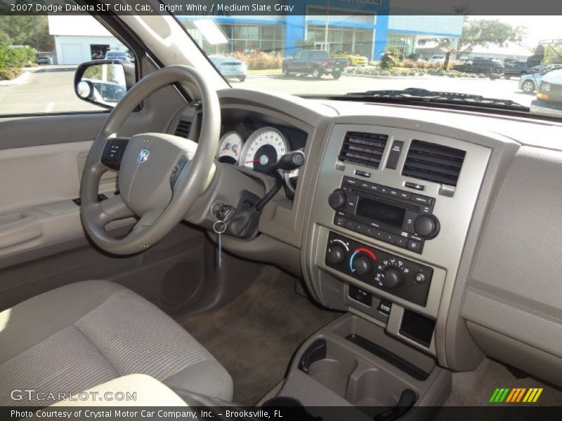 Bright White / Medium Slate Gray 2007 Dodge Dakota SLT Club Cab