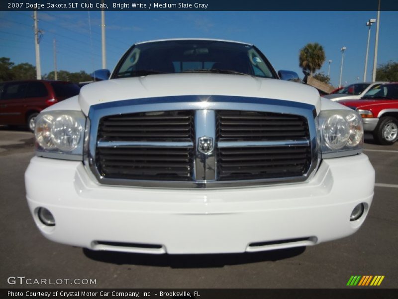 Bright White / Medium Slate Gray 2007 Dodge Dakota SLT Club Cab