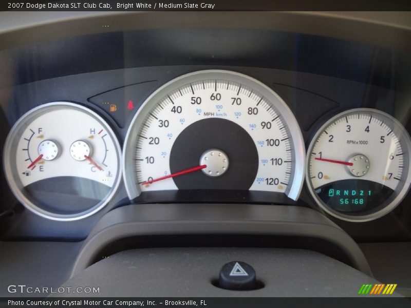 Bright White / Medium Slate Gray 2007 Dodge Dakota SLT Club Cab