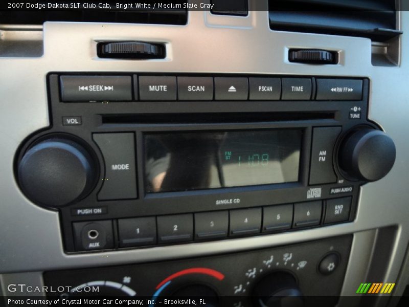 Bright White / Medium Slate Gray 2007 Dodge Dakota SLT Club Cab