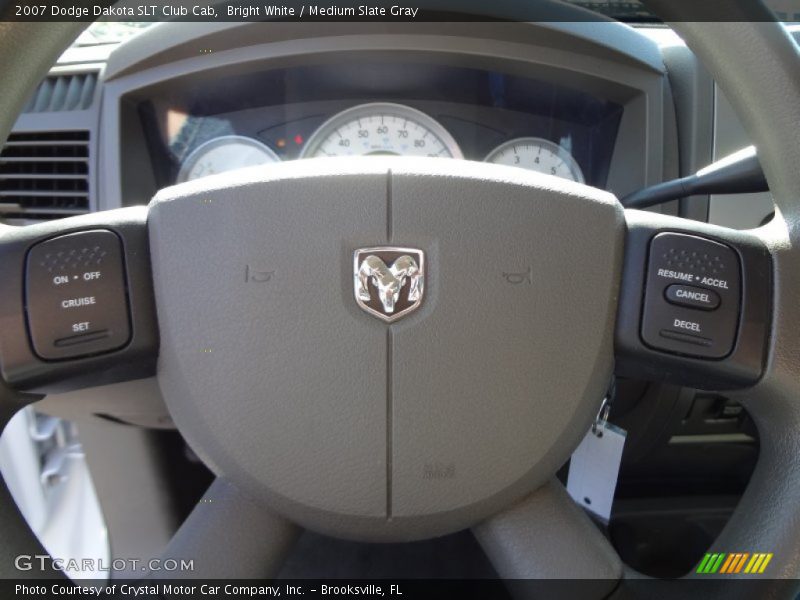 Bright White / Medium Slate Gray 2007 Dodge Dakota SLT Club Cab