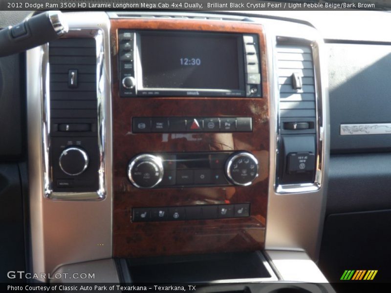 Brilliant Black Crystal Pearl / Light Pebble Beige/Bark Brown 2012 Dodge Ram 3500 HD Laramie Longhorn Mega Cab 4x4 Dually
